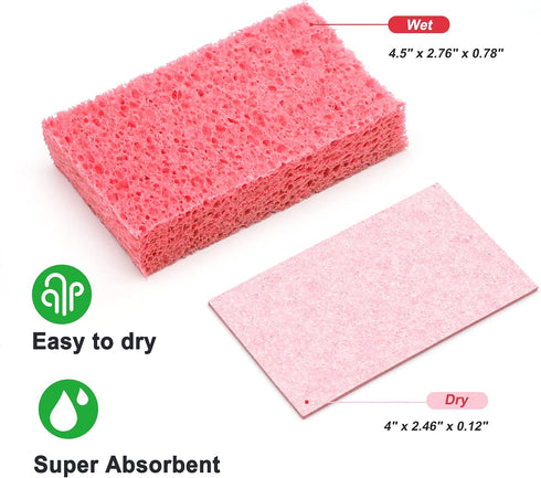 ARCLIBER Heavy Duty Kitchen Sponge, Color Cellulose Sponge, 12 Pack