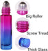 inice 12 Pack Gradient Color Roller Bottles, 10ml Glass Essential Oils Applicator with Golden Metal Cap