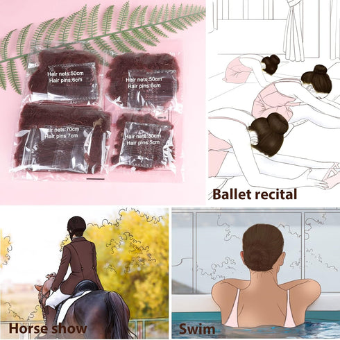 Teenitor Hair Nets, 40pcs Invisible Hair Nets for Ballet Recital, 80pcs Bobby Pins, Brown