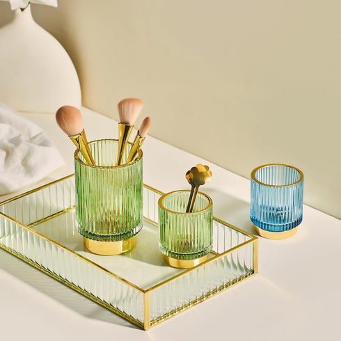 Makeup Brush Holder, Toothbrush Holders, Crystal Makeup Holder, Small Makeup Organizer, Retro Desktop Eyeliners,