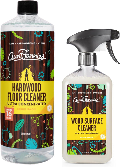 Aunt Fannie's Bundle - Hardwood Floor Cleaner and All-Purpose Wood Spray Cleaner, Packaging May Vary