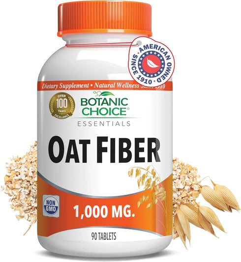 Botanic Choice Oat Fiber - Natural Dietary Supplement for Digestive Health, 90 Tablets