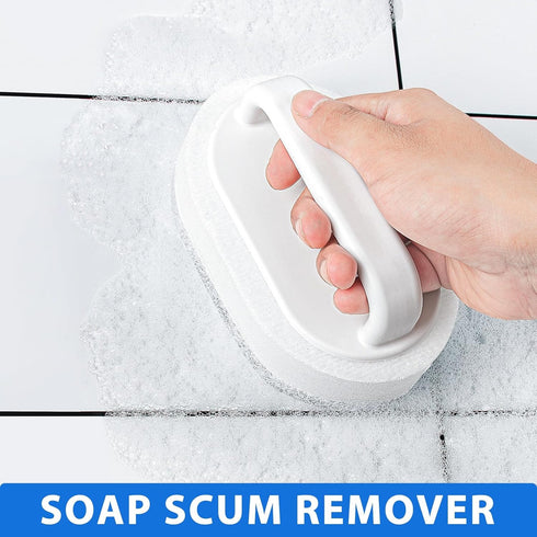 Handle Bath Tub Scrubber, Non Scratch Bathroom Scouring Pad, Heavy Duty Cleaning Sponge Scrub, 2 PCS