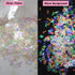 LoveOurHome 8 Colors Holographic Letter Chunky Glitter Flakes, Number Shaped Confetti for Nail Art and Resin Crafts