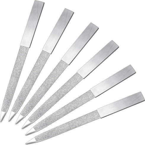 Mudder 6 Pieces Stainless Steel Double Side Nail File, Metal Buffer for Fingernails and Toenails, 5 Inch, Silver