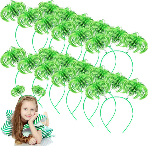 Jexine 12 Pieces Tinsel Wrapped Ponytails Headbands for Women, Feathers Head Bopper Hair Costume Accessories