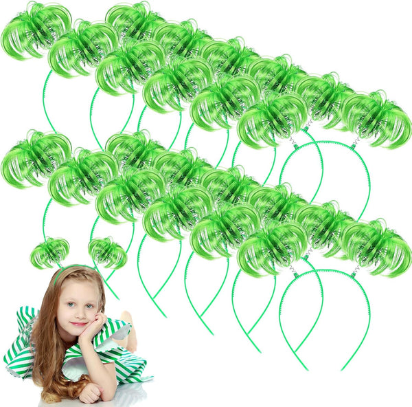 Jexine 12 Pieces Tinsel Wrapped Ponytails Headbands for Women, Feathers Head Bopper Hair Costume Accessories