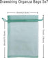 100PCS Teal Sheer Organza Bags 5''X7'', Drawstring Jewelry Gift Bags for Baby Shower Wedding Party Favor Pouch Goodie