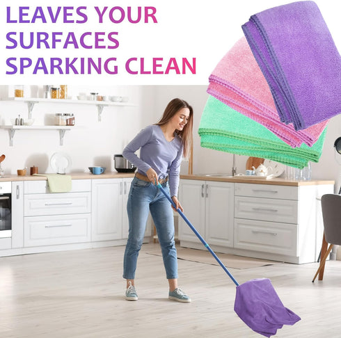 3 Pcs Extra Large Microfiber Cleaning Cloth, 30" x 20", Washable, Lint Free Towel for Home, Office, Bathroom Cleaning