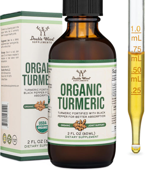 Turmeric Curcumin with Black Pepper Drops - Organic Turmeric Supplement Drops 1,180 mg - 2 FL OZ - 60 Servings