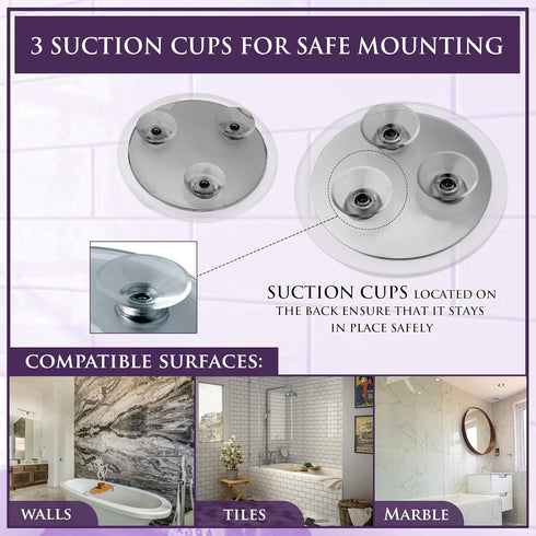 MIRRORVANA 20X & 10X Magnifying Mirror Set, Compact Travel Ready Mirror with 3 Suction Cups