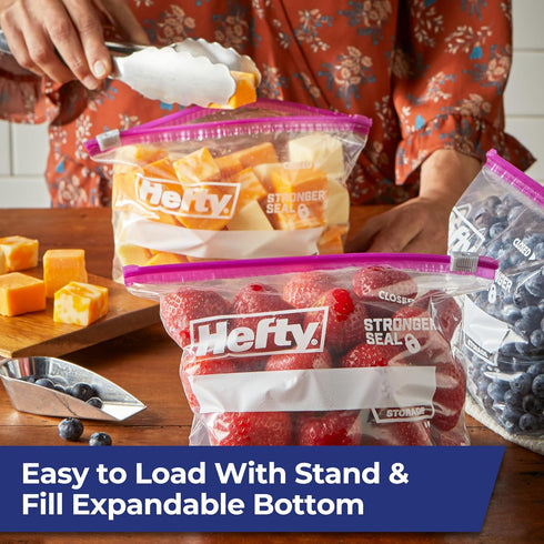 Hefty Slider Storage Bags, Quart Size, 78 Count for Food Storage