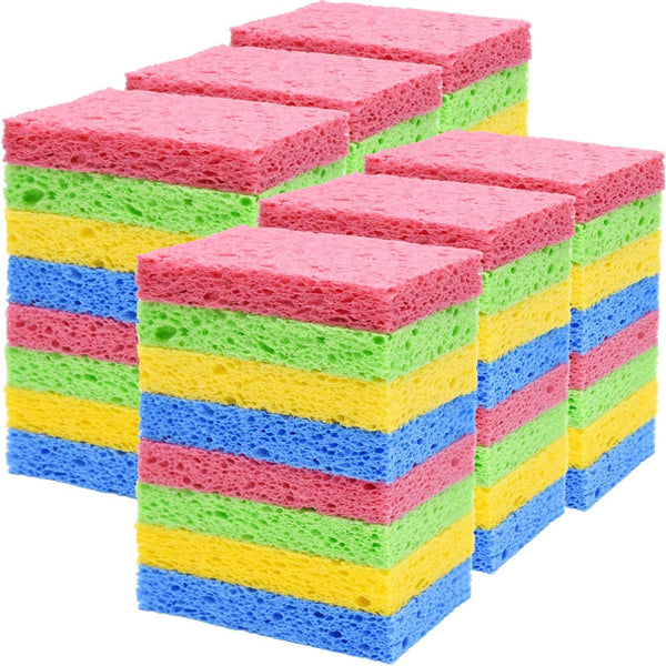 48 Pack Natural Compressed Cellulose Sponges, Durable Kitchen Dish Sponge for Cleaning & DIY