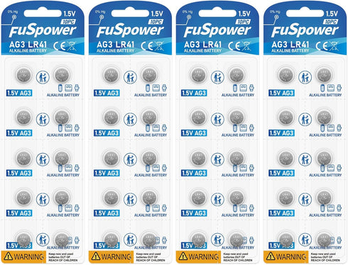 LR41 Batteries LR41 Button Batteries AG3 LR736 SR41 Watch Battery (40 Count, Pack of 1)