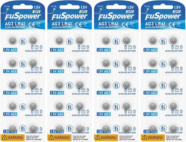 LR41 Batteries LR41 Button Batteries AG3 LR736 SR41 Watch Battery (40 Count, Pack of 1)