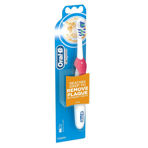 Pack 3 Oral-B Complete Action Deep Clean Battery Power Toothbrush to Remove Plaque between Teeth