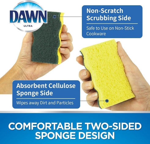 Dawn Heavy-Duty Sponges - 3 Pack Green and Yellow