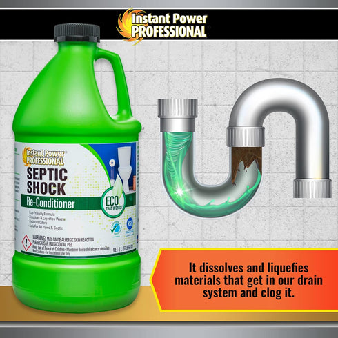 Instant Power Professional Septic Shock Re-Conditioner, Septic Tank System Treatment - 67.6 Fl. Oz