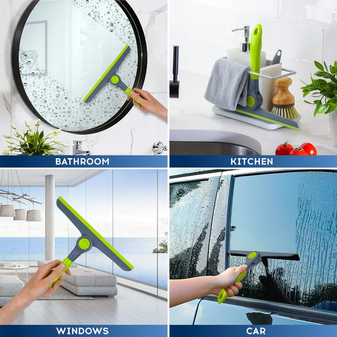 DSV Standard Shower Squeegee for Glass Doors, 10" Blade, Mini Window Squeegee for Home, Car, All-Purpose Cleaner Tool