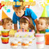 100 Pack 8oz Disposable Plastic Cups with Flat Lids, Clear Crystal Cups for Desserts and Cold Drinks