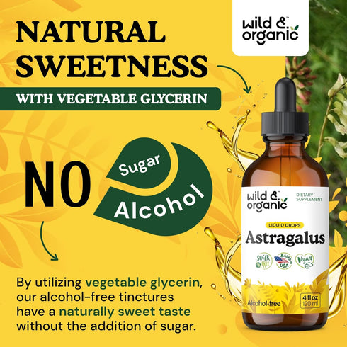 Immune 4 oz Wild & Organic Astragalus Root Extract Drops - Support - Liquid Astragalus Supplement - Add to Tea & Mix