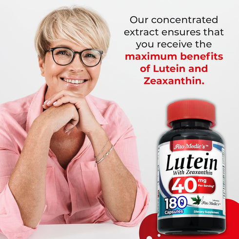 FITO MEDIC'S Lab Lutein 180 Capsules, 40 mg Lutein and Zeaxanthin Supplements for Ultra High Absorption