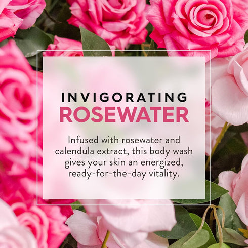 JASON Rosewater Invigorating Body Wash, 30 Fluid Ounces, For a Gentle Feeling Clean
