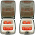 Set 2 of Etched Rectangular Pocket Purse Pill Box & Organizer with Dual Compartments (Victorian - Pewter)