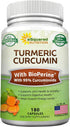 aSquared Nutrition Turmeric Curcumin - 1600mg with BioPerine, 180 Capsules for Joint Stiffness Relief
