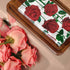 Zonon 50 2 Pcs Red Rose Paper Guest Towels Floral Guest Napkin Ply Disposable Paper Hand Towels Bathroom Decorative