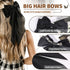 2 Pcs Silky Satin Big Hair Bows, Ribbon Hair Barrettes Clip, Oversized Long Tail Hair Accessories (Black and White)