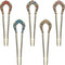 Waydress 5 Pcs Vintage Hair Fork, French Hair Pin for Buns, Metal Chignon Pin with Crystal Rhinestone Double Prong
