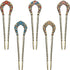 Waydress 5 Pcs Vintage Hair Fork, French Hair Pin for Buns, Metal Chignon Pin with Crystal Rhinestone Double Prong