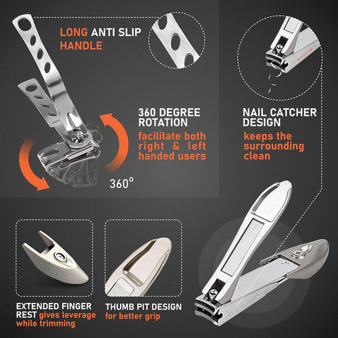TIP2TOES 10 Pcs Ingrown Toenail Clippers for Seniors, Heavy Duty Stainless Steel Toe Nail Cutter
