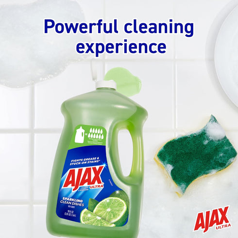 Ajax Ultra Dishwashing Liquid Refill, Vinegar and Lime Scent, 90 fluid ounce