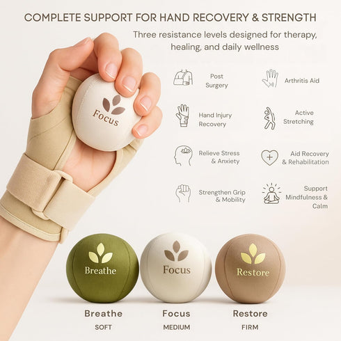 MellowMinds 3-Pack 3 Set Stress Balls for Adults Therapy & Sensory Balls for Stress Relief, Lycra + TPR, Anxiety