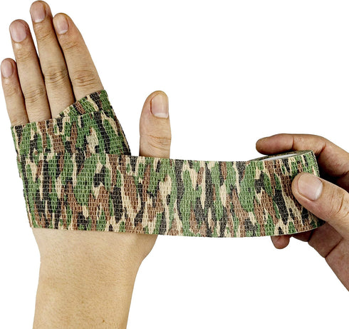 9 Rolls Self Adhesive Athletic Tape Gauze, Breathable Elastic Cohesive Bandage for Sports Injury & Pet (Asian Tiger