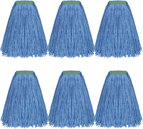 MATTHEW CLEANING 20oz Cotton Floor Mop, 6 Pack Heavy Duty String Mop Refills for Home Use