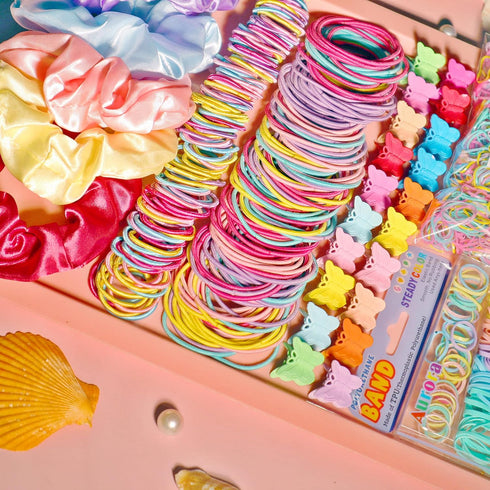 YANRONG Multicolor Hair Ties for Women & Girls, Elastic Ponytail Holders, Rubber Bands for Thick & Thin Hair (2335PCS)