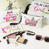 R HORSE 9Pcs Golf Makeup Bag Gifts for Women, Canvas Toiletry Bag Organizer for Golf Fans