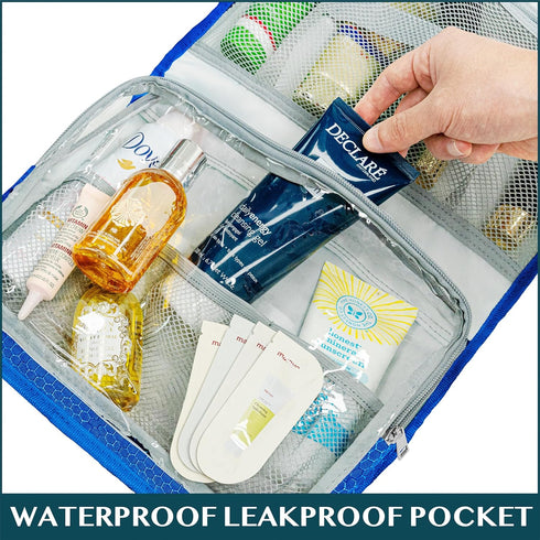 PAVILIA Extra Large Capacity Travel Hanging Toiletry Bag for Women and Men, Waterproof Cosmetic Storage Organizer Case