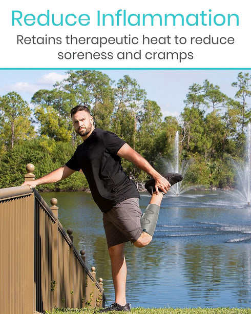 Vive Calf Brace - Adjustable Shin Splint Support, Lower Leg Compression Wrap for Pain Relief, Reduces Muscle Swelling