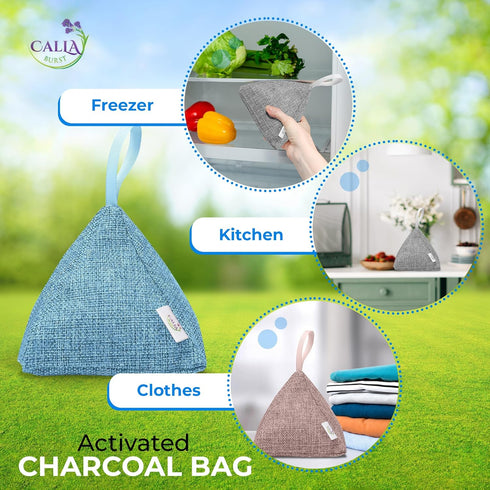 Activated Charcoal Odor Absorber and Air Purifier, Bamboo Charcoal Bags, 4 Pack, 200g
