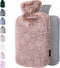 Qomfor Hot Water Bottle - with Soft Premium Fleece Cover - Dusky Pink,
