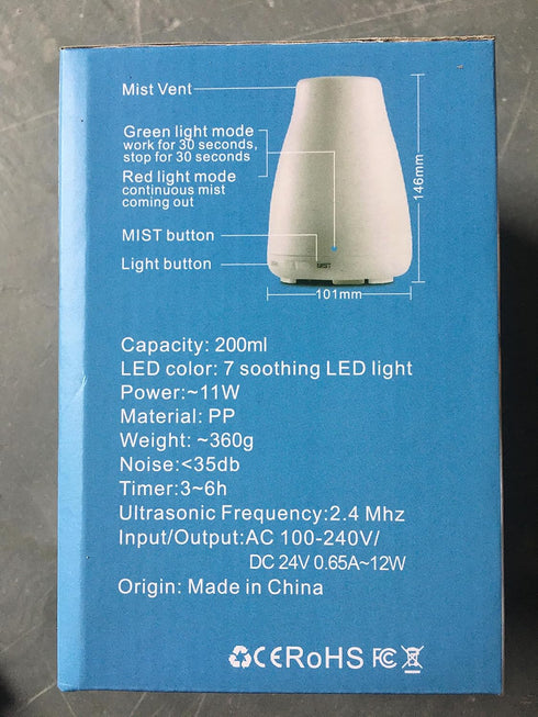 Diffuserlove Essential Oil Diffusers, 200ML Remote Control Ultrasonic Mist Humidifiers, BPA-Free