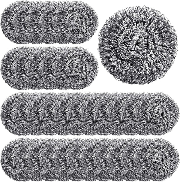 100 Pcs Stainless Steel Sponges, Scrubbing Scouring Pad for Kitchen and Household Surfaces