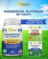 aSquared Nutrition Magnesium Glycinate 400mg - 180 Tablets, Max Strength Bisglycinate Supplement for Muscles & Heart