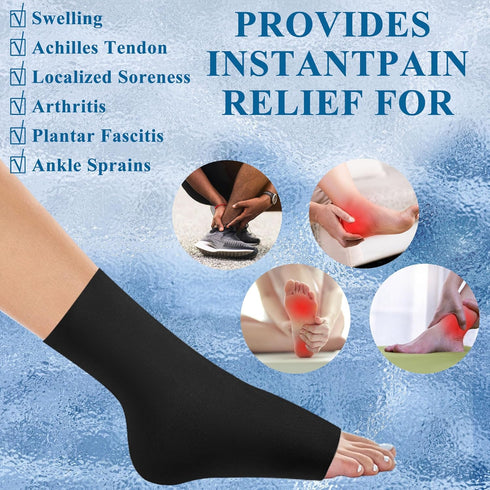 NOVASPORT Ankle Foot Ice Pack Wrap for Injuries - Reusable Ice Sleeve for Hot & Cold Therapy