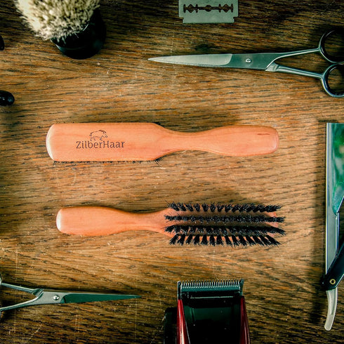 ZilberHaar Regular Beard Brush with Soft Boar Bristles, Essential for Beard Care Kits
