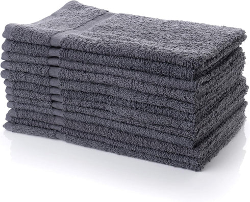 SIMPLI-MAGIC Hand Towels, Gray, 12 Count